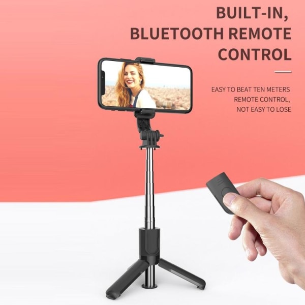 TriPod Selfie Stick Trådlös Bluetooth Svart