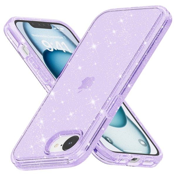 iPhone 16e Skal Glitter Shockproof Lila