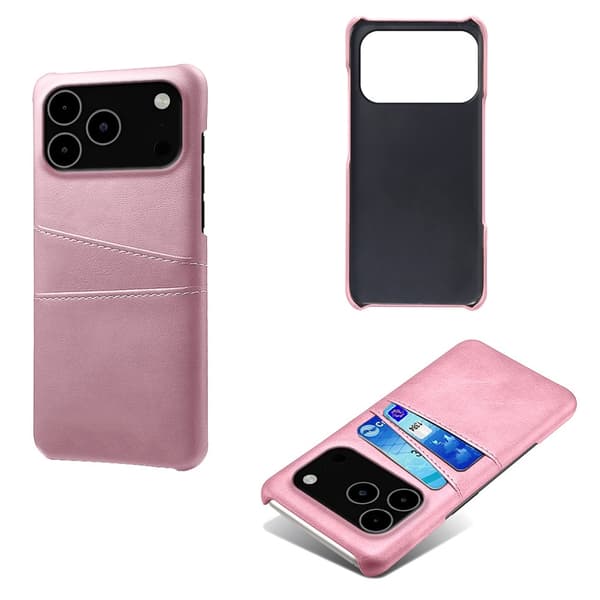 iPhone 17 Pro Max Skal Med Kortfack Läder Roséguld