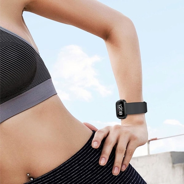 Silikon Armband Fitbit Versa/Versa 2 - Svart Black Svart