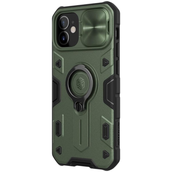 iPhone 12 Mini - NILLKIN CamShield Armor Ring Skal - Grön Grön