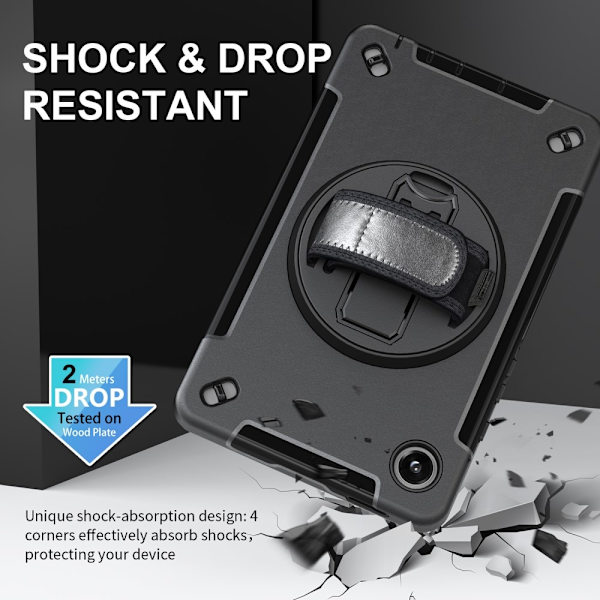 Samsung Galaxy Tab A9 Skal 360 Rotation Shockproof Med Rem