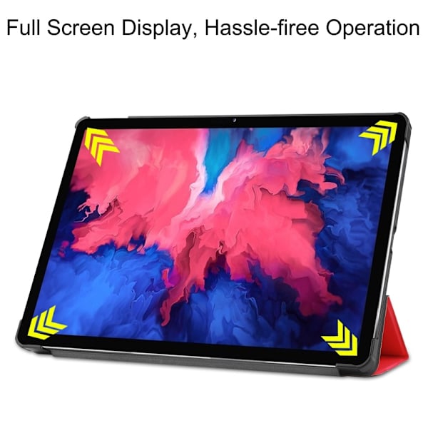 Lenovo Tab P11 / P11 Plus - Tri-Fold Läder Fodral - Röd Red Röd