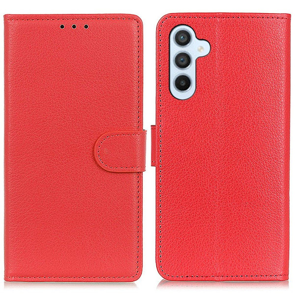 Galaxy S25 Plus / S24 Plus Fodral Litchi Läder Röd