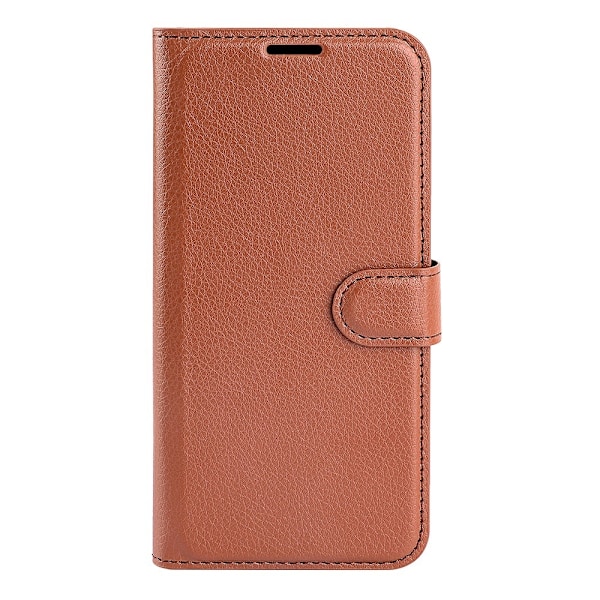 Xiaomi Redmi Note 14 4G Fodral Litchi Läder Brun