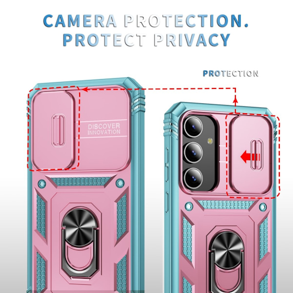Galaxy S24 Plus Skal CamShield Ring Hybrid Armor Rosa/Grå/Grön