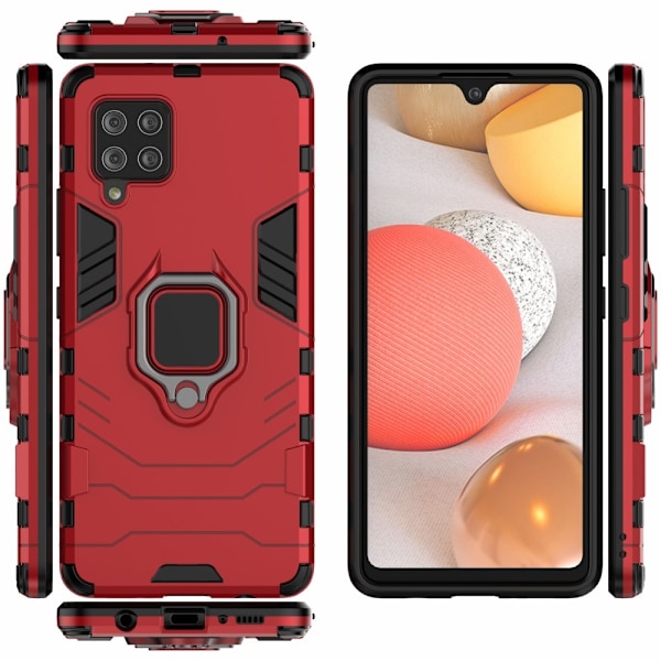 Samsung Galaxy A42 - Hybrid Ring Skal - Röd Red Röd