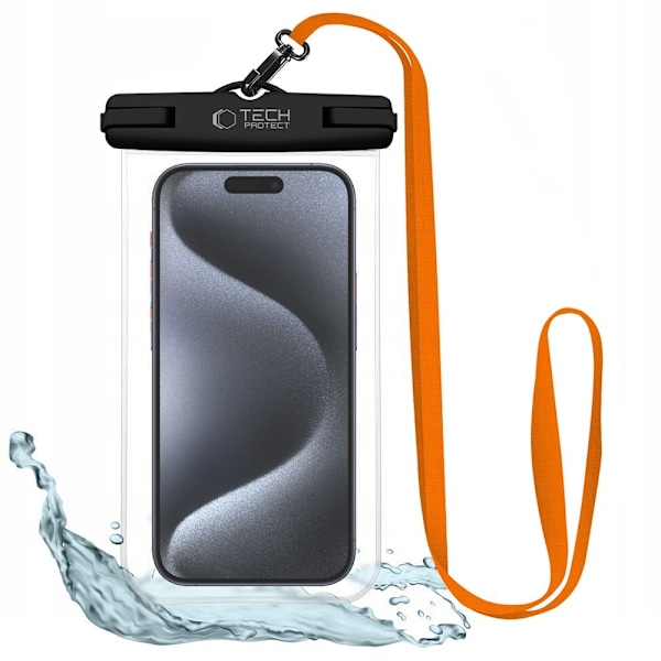 Tech-Protect Universal Vattentät Påse 6.9" Svart / Orange
