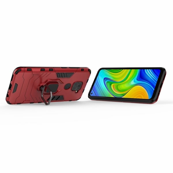 Xiaomi Redmi Note 9 - Hybrid Ring Skal - Röd Red Röd