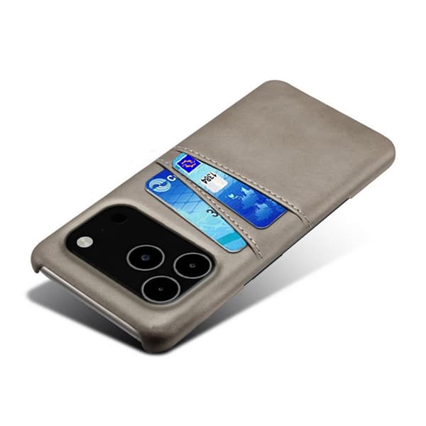 iPhone 17 Pro Max Skal Med Kortfack Läder Grå
