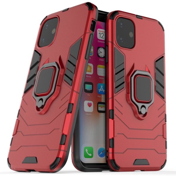 iPhone 11 - Armour Ring Skal - Funkar med magnethållare - Röd Red Röd