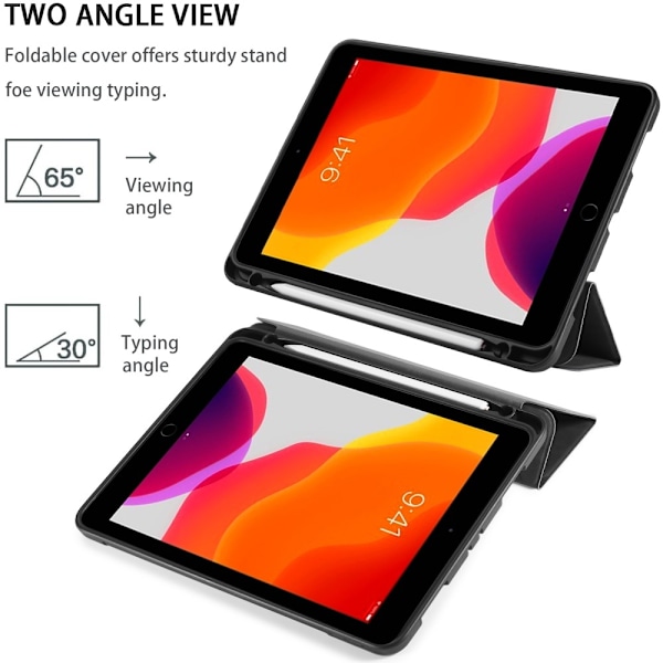 DG.MING iPad 10.2 2019/2020/2021 Fodral See Med Pennhållare Svart Svart