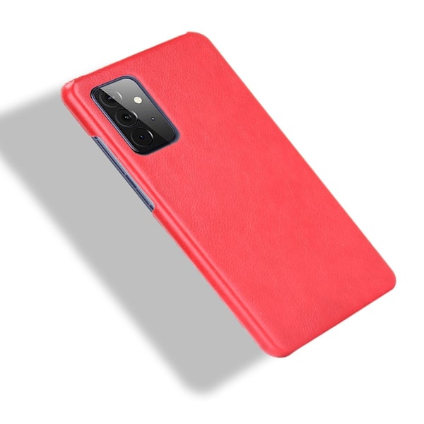 Samsung Galaxy A72 - Litchi Läderbelagt Skal - Röd Red Röd
