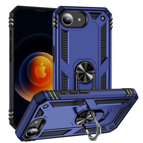 iPhone 17e / 16e Skal Shockproof Hybrid Ring Blå