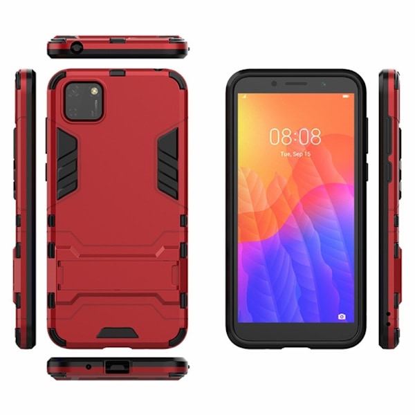Huawei Y5p - Hybrid Skal med Kickstand - Röd Red Röd