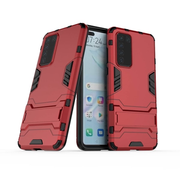 Huawei P40 - Hybrid Skal med Kickstand - Röd Red Röd