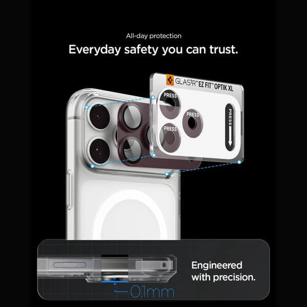 Spigen iPhone 18 Pro Max Linsskydd Optik Pro XL GLAS.tR 'Ez Fit'