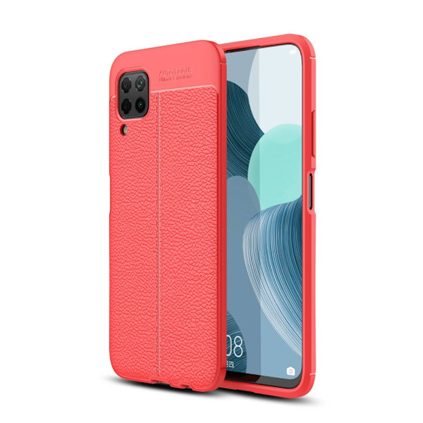 Huawei P40 Lite - Litchi Läderskal - Röd Red Röd