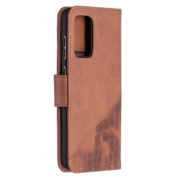 Samsung Galaxy A72 - Krokodil Läder Fodral - Brun Brown Brun