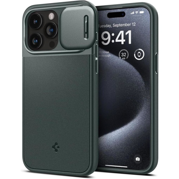 Spigen iPhone 15 Pro Skal MagSafe Optik Armor Abyss Green