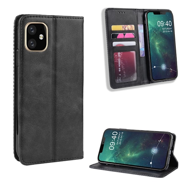 iPhone 12 Pro Max - Retro Flip Fodral - Svart Black Svart