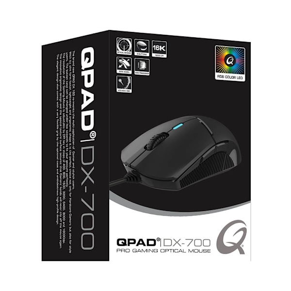 QPAD Gamingmus DX700 Svart