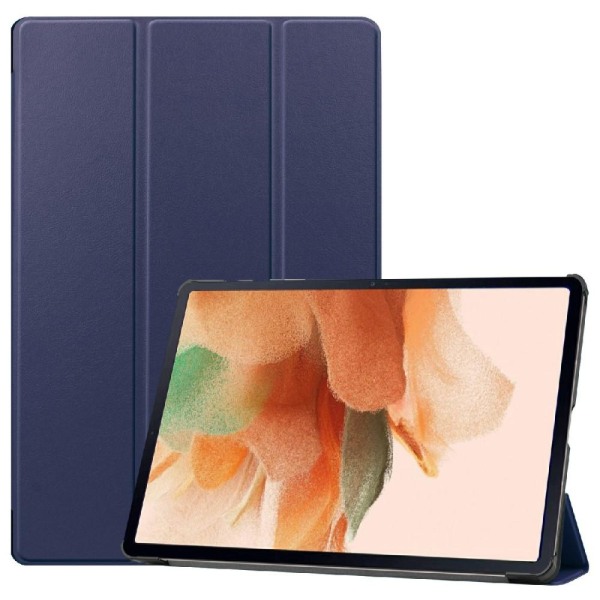 Samsung Galaxy Tab S7 FE / S7 Plus / S8 Plus Fodral Tri-Fold Mör Mörkblå
