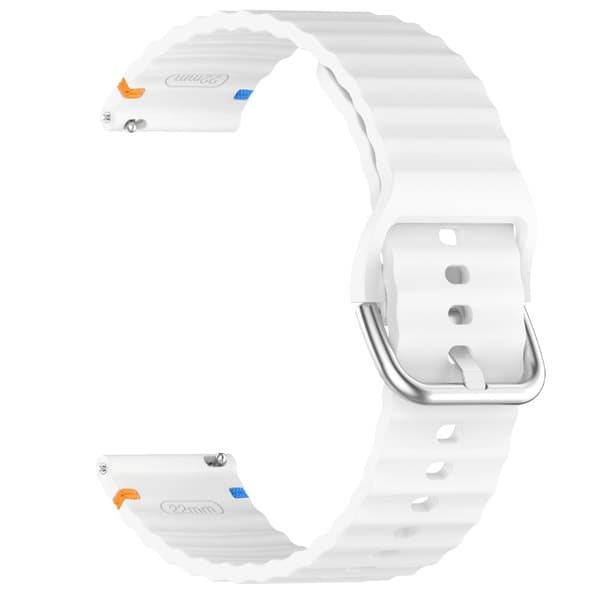 Klockarmband 22 mm Silikon Wave Design Vit