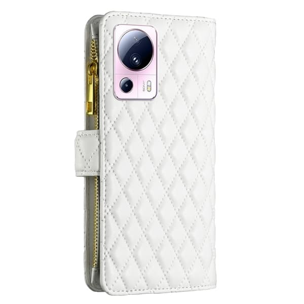 BINFEN Xiaomi 13 Lite 5G Fodral Diamond Multifunktionell Vit