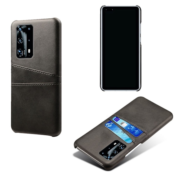 Huawei P40 - Skal med Kortfack - Svart Black Svart