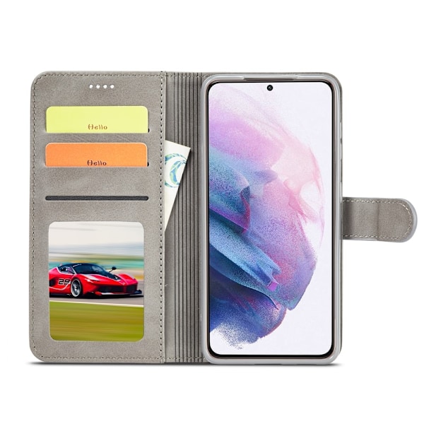 Samsung Galaxy S21 - LC.IMEEKE Plånboksfodral - Grå Grey Grå