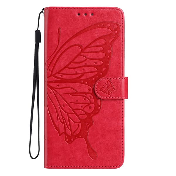 Google Pixel 10a Fodral Med Fjäril Tryck Röd
