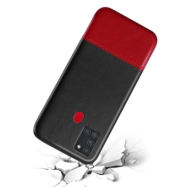 Samsung Galaxy A21s - PU-Läder Skal - Svart/Brun