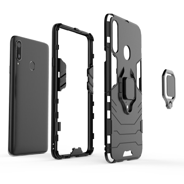 Samsung Galaxy A20s - Hybrid Ring Skal - Svart Black Svart