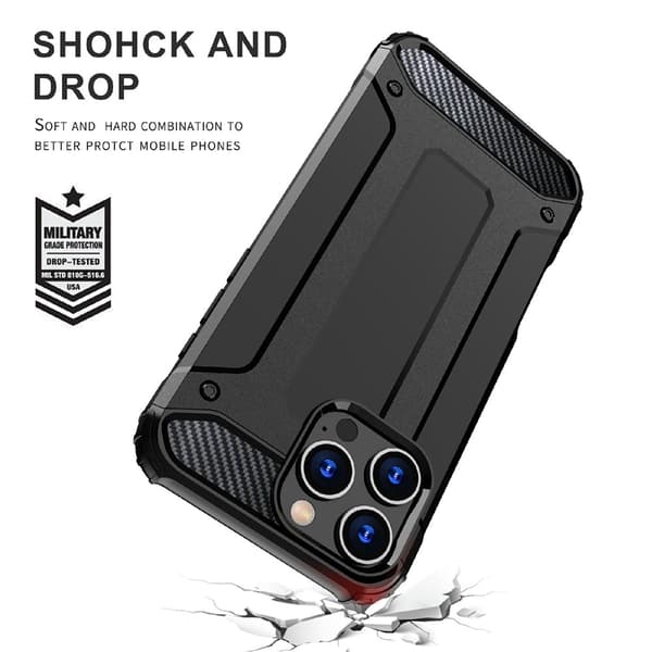 iPhone 16 Pro Skal Shockproof Armor Hybrid Svart