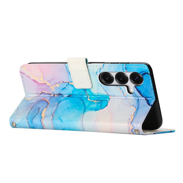 Samsung Galaxy S26 Plus Fodral Läder Marmor Rosa / Grön