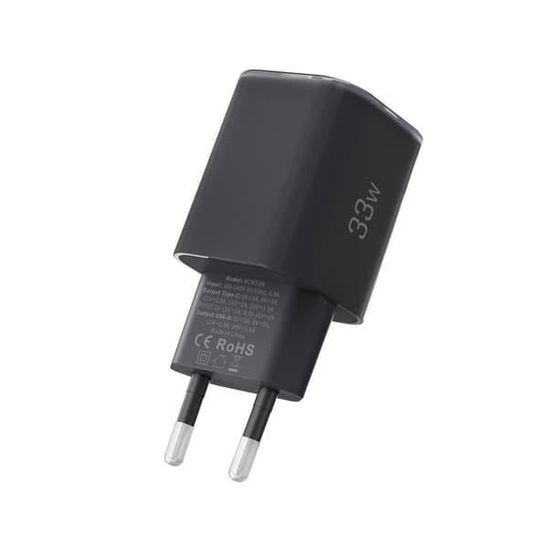 Tech-Protect 33W Väggladdare PD QC USB-C / USB-A Svart