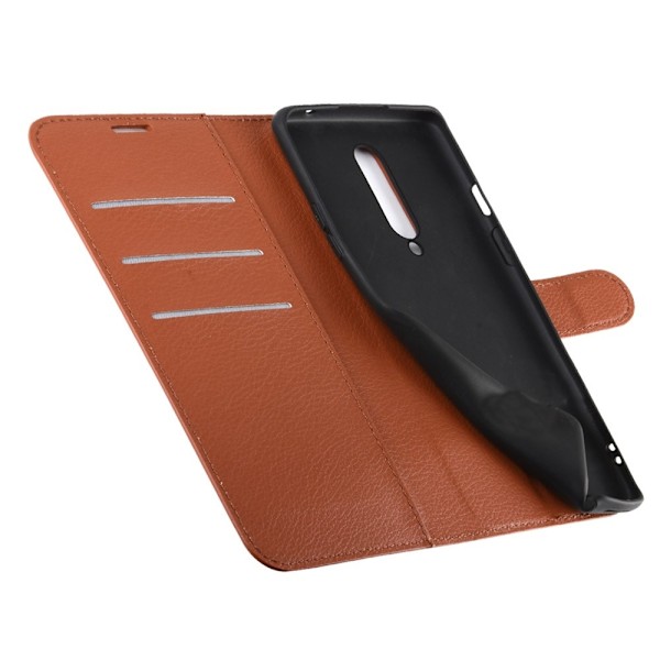 OnePlus 8 - Litchi Plånboksfodral - Brun Brun