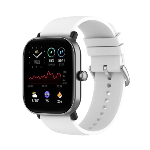 Silikon Armband För Smartwatch (20 mm) - Vit
