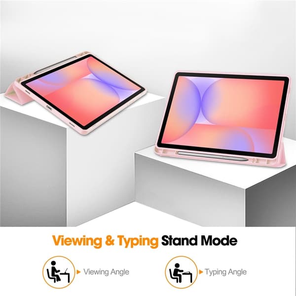 Samsung Galaxy Tab S10 Lite Fodral Tri-Fold Pennhållare Rosa