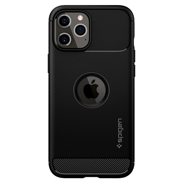 Spigen iPhone 12 / 12 Pro Skal Rugged Armor Matt Svart