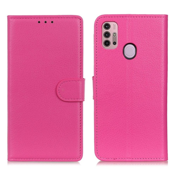 Motorola Moto G10/G20/G30 - Litchi Textur Fodral - Rosa Pink Rosa