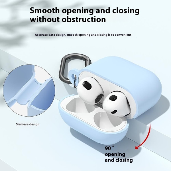 AirPods 4 Skal Med Karbinhake Silikon Ljus Rosa