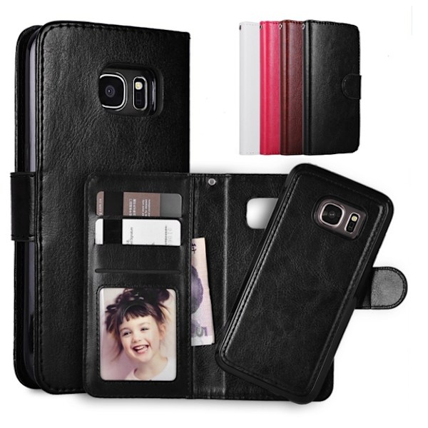 Samsung S7 - Plånboksfodral / Magnet Skal 2 in 1 - Rosa Pink Rosa
