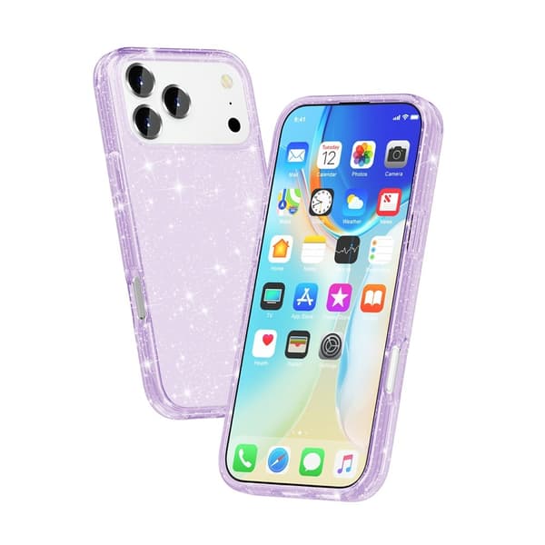 iPhone 17 Pro Max/18 Pro Max Skal Glitter Lila