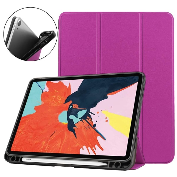 iPad Air 2020/2022/2024 Tri-Fold Litchi Fodral Lila Purple Lila
