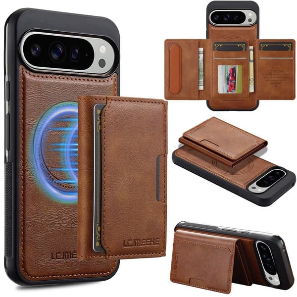 LC.IMEEKE Google Pixel 10/10 Pro/9/9 Pro Skal Avtagbart Kortfack