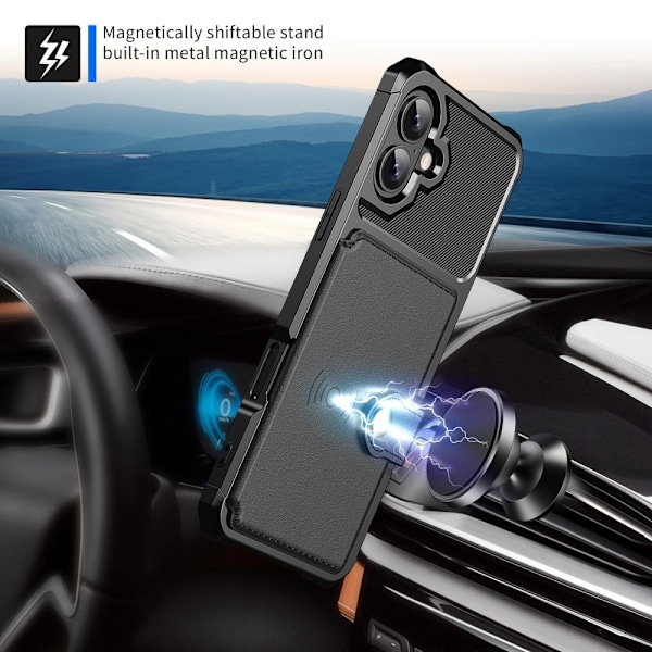 iPhone 16 Plus Skal Med Kortfack Svart