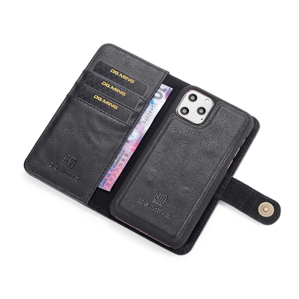 iPhone 11 Pro Max - DG.MING Plånboksfodral/Magnet Skal - Svart Black Svart