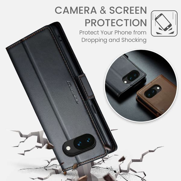CASEME Google Pixel 10a Fodral RFID Läder Svart